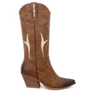Yoki Womens Gayle-34 Stacked Heel Cowboy Boots Siz 7.5